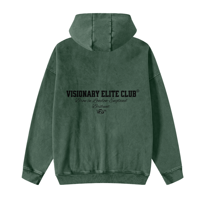 BRITBUNT® Elite Club  Acid Washed Zip Fleece  Hoodie