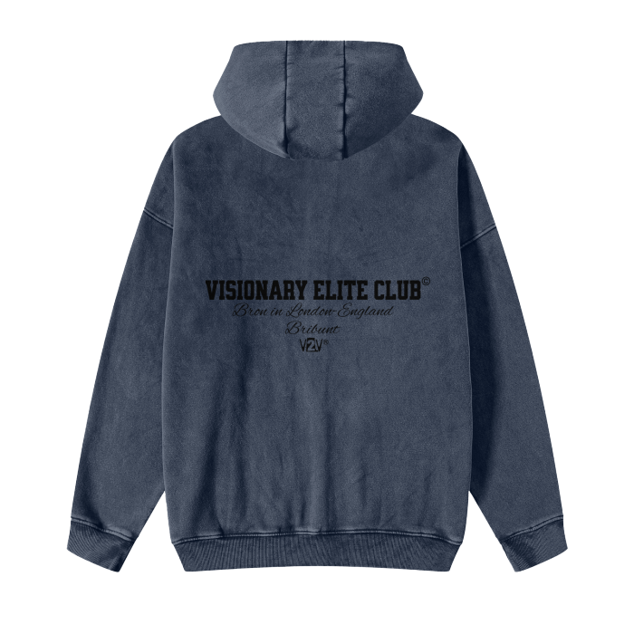 BRITBUNT® Elite Club  Acid Washed Zip Fleece  Hoodie