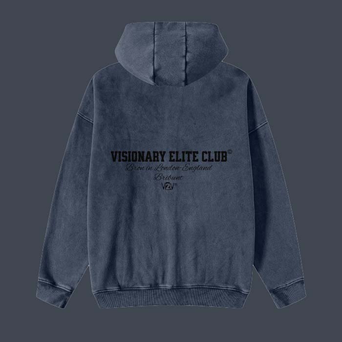 BRITBUNT® Elite Club  Acid Washed Zip Fleece  Hoodie