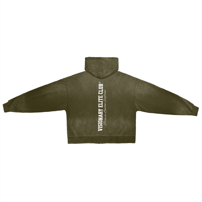 Aesthetic Pure Cotton Hand-Frayed Hoodie