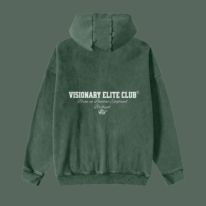 Elite Club v2v Acid Washed Zip Fleece  Hoodie