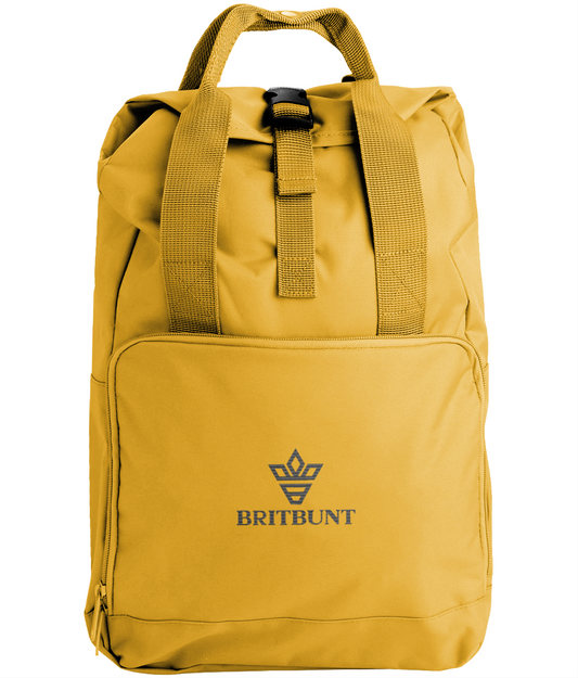 BRITBUNT® Twin Handle Roll-Top Backpack Mustard