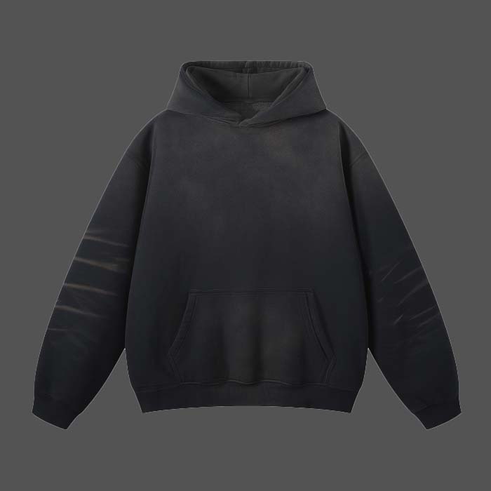 Monkey Washed Dyed Fleece Hoodie