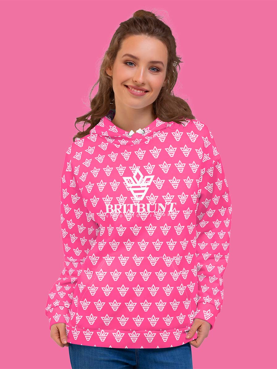 Allover Print logo Unisex Hoodie