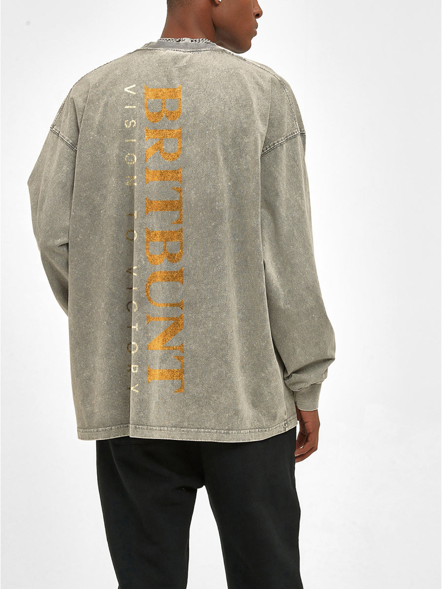 BRTBNT Acid Wash Oversize Long Sleeve T-Shirt