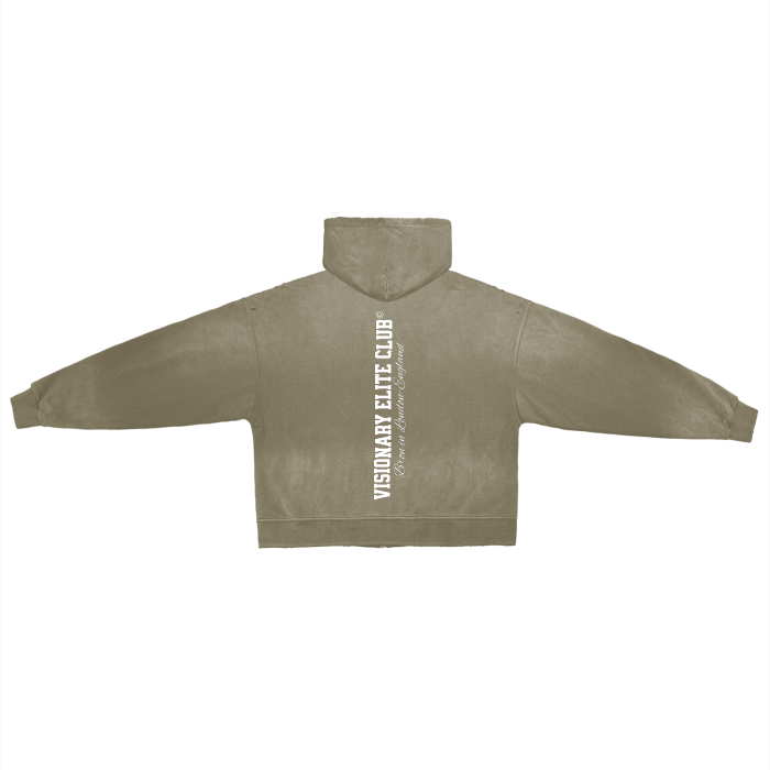 Aesthetic Pure Cotton Hand-Frayed Hoodie