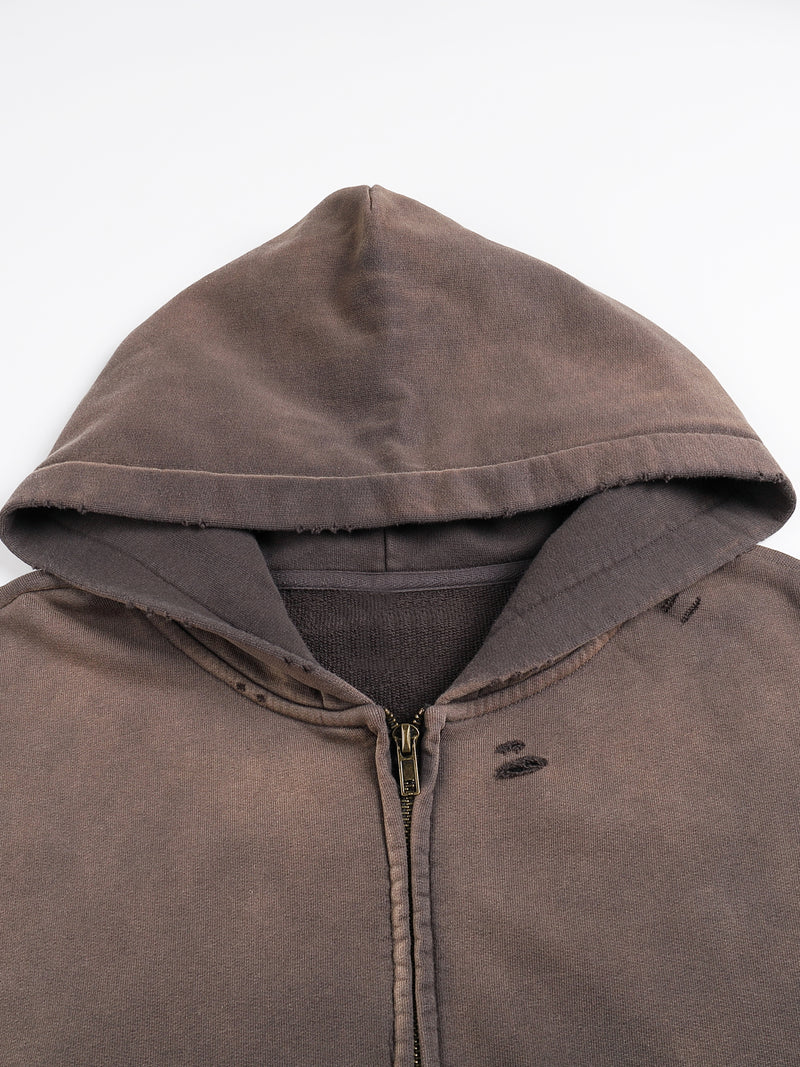 Aesthetic Pure Cotton Hand-Frayed Hoodie